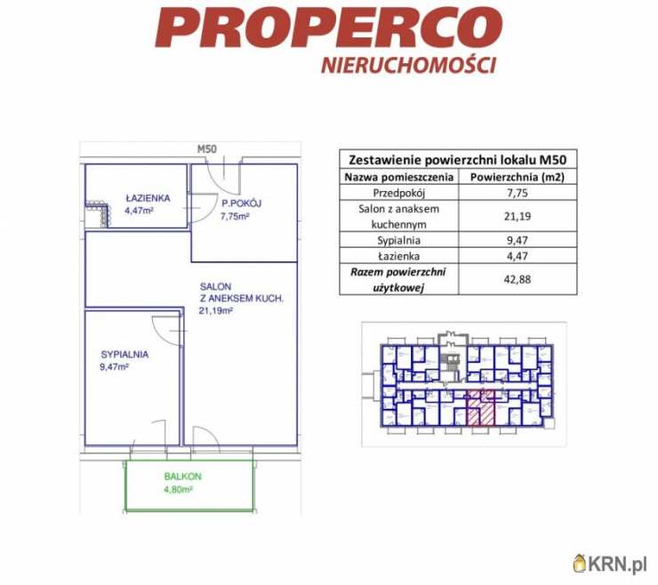 2 pokojowe, Mieszkanie  na sprzedaż, Jędrzejów, ul. 