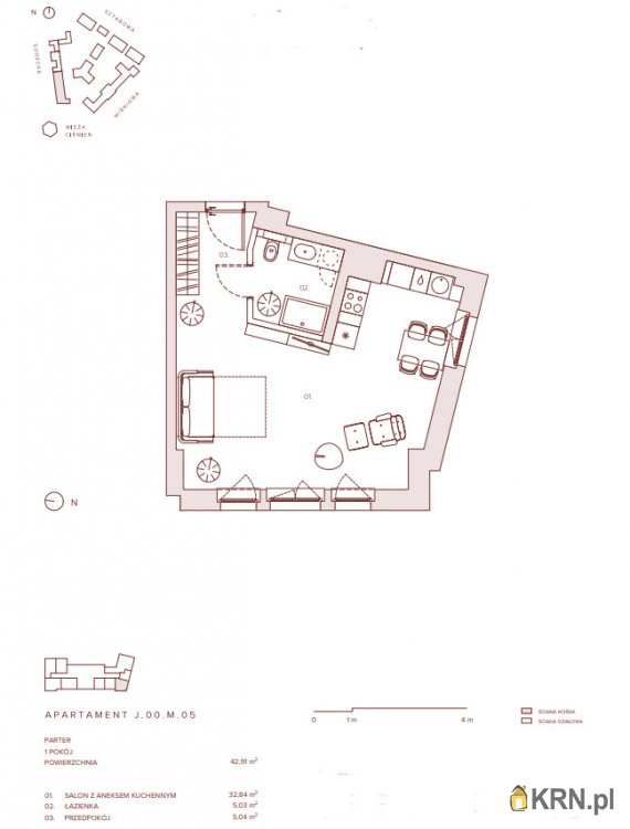 1 pokojowe, Mieszkanie  na sprzedaż, Wrocław, Krzyki, ul. 