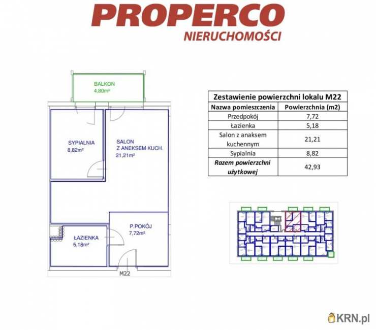 PROPERCO Sp. z o.o. Sp. k. , Mieszkanie  na sprzedaż, Jędrzejów, ul. 