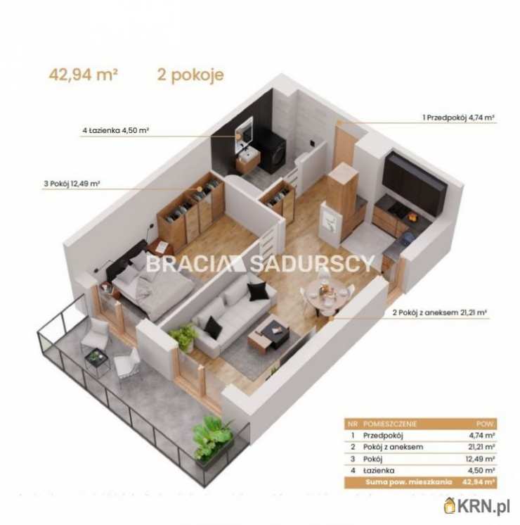 Mieszkanie  na sprzedaż, 2 pokojowe, Katowice, ul. Ceglana