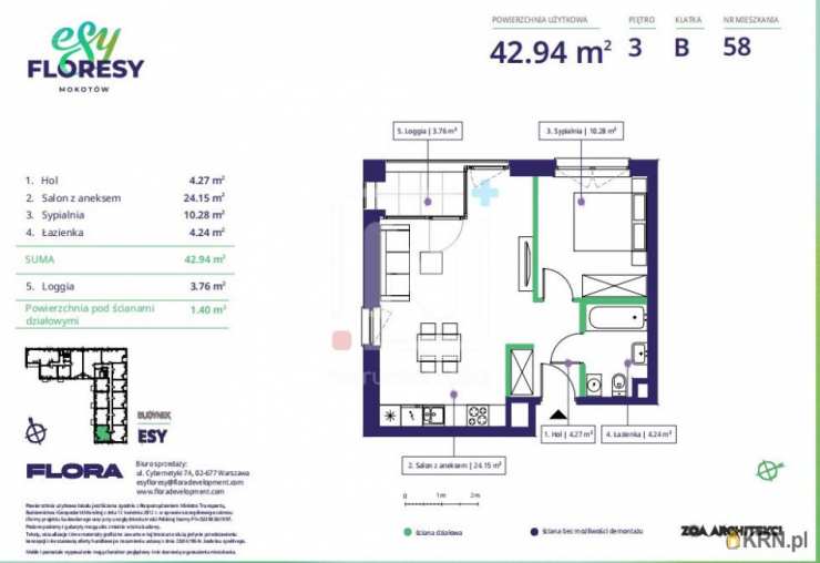 Warszawa, Mokotów/Służewiec, ul. Cybernetyki, 2 pokojowe, Mieszkanie  na sprzedaż