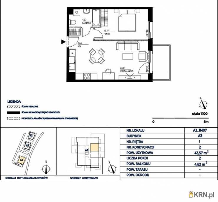 2 pokojowe, Mieszkanie  na sprzedaż, Gdańsk, Wrzeszcz Górny, ul. H. Sienkiewicza