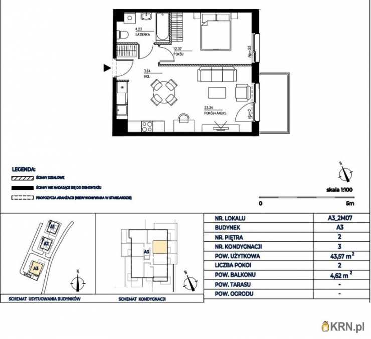 Gdańsk, Wrzeszcz Górny, ul. H. Sienkiewicza, Mieszkanie  na sprzedaż, 2 pokojowe