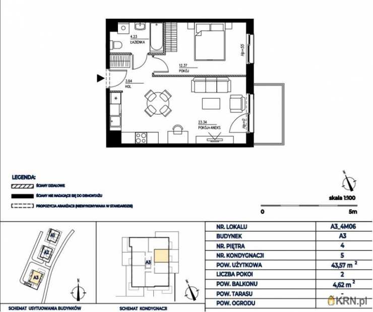 Gdańsk, Wrzeszcz Górny, ul. H. Sienkiewicza, Mieszkanie  na sprzedaż, 2 pokojowe