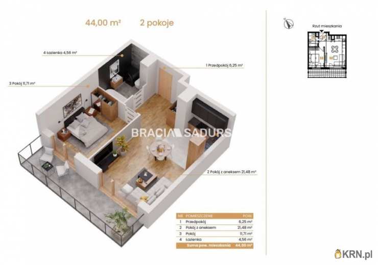Katowice, ul. Ceglana, 2 pokojowe, Mieszkanie  na sprzedaż