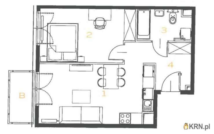 2 pokojowe, Mieszkanie  na sprzedaż, Kraków, Prądnik Biały, ul. S. Banacha