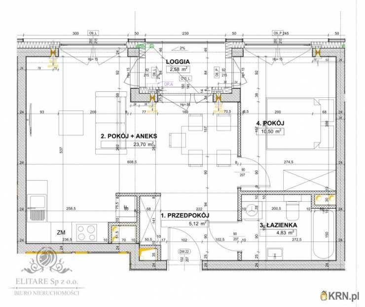 2 pokojowe, Mieszkanie  na sprzedaż, Wrocław, Krzyki, ul. 