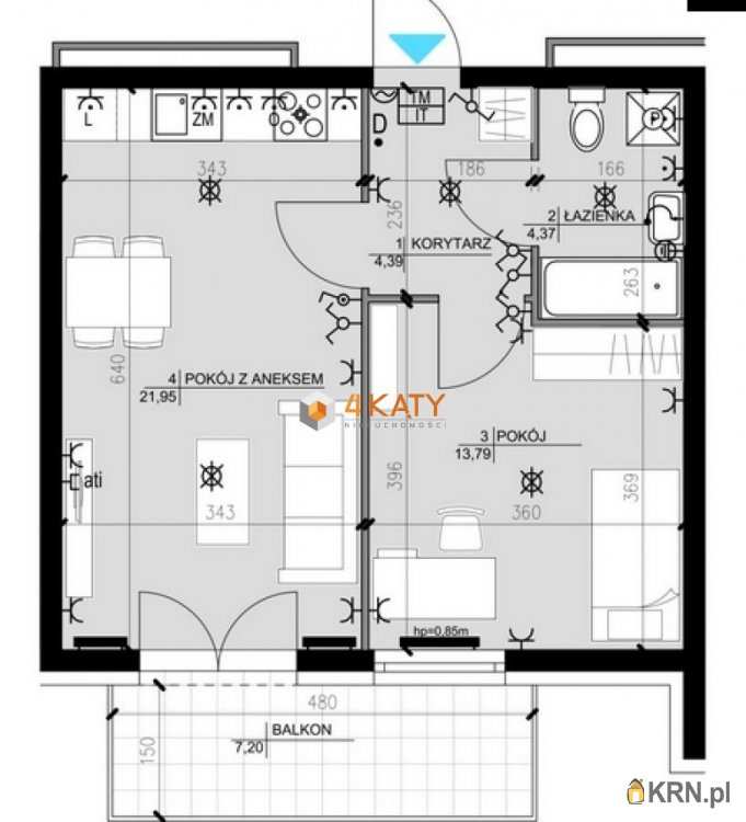 Zielona Góra, os. Śląskie, ul. , 2 pokojowe, Mieszkanie  na sprzedaż