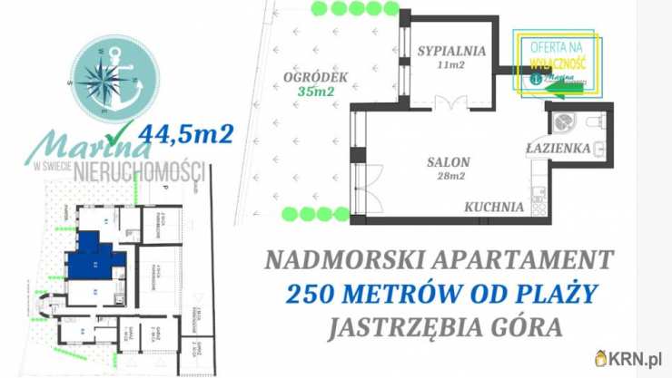 Władysławowo, Jastrzębia Góra, ul. Derdowskiego, 2 pokojowe, Mieszkanie  na sprzedaż