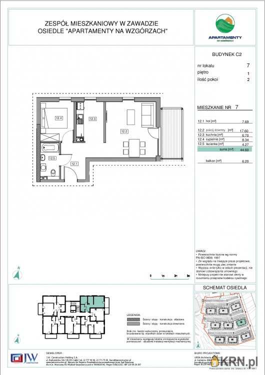 Mieszkanie  na sprzedaż, Zawada, ul. , 2 pokojowe