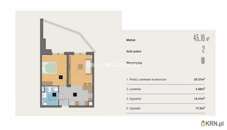 2 pokojowe, Mieszkanie  na sprzedaż, Kraków, Krowodrza, ul. Kijowska