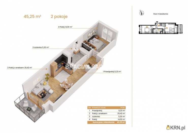 Katowice, ul. Ceglana, 2 pokojowe, Mieszkanie  na sprzedaż