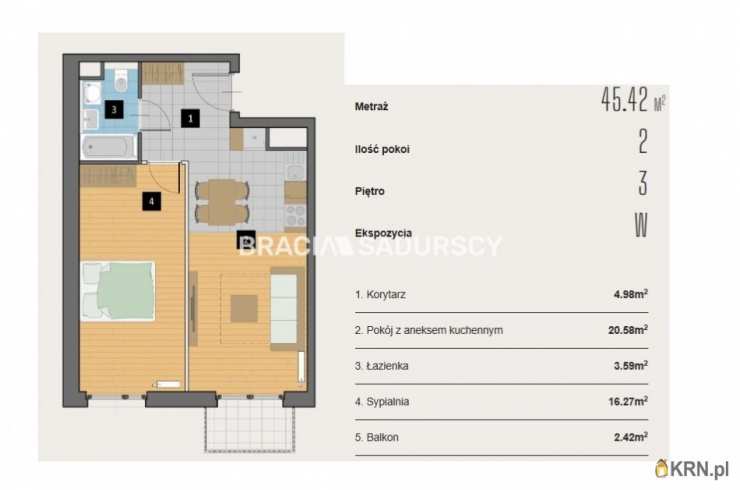 Kraków, Krowodrza, ul. Kijowska, 2 pokojowe, Mieszkanie  na sprzedaż