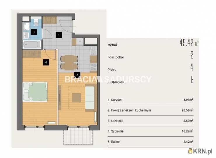 Kraków, Krowodrza, ul. Kijowska, Mieszkanie  na sprzedaż, 2 pokojowe