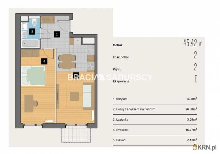 Kraków, Krowodrza, ul. Kijowska, 2 pokojowe, Mieszkanie  na sprzedaż