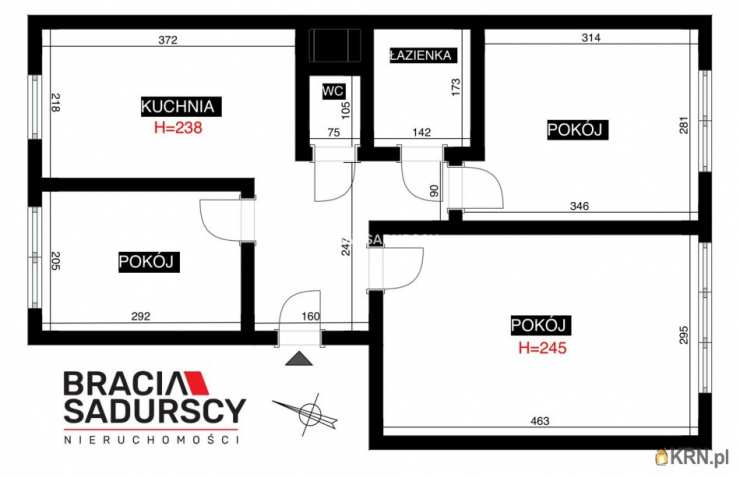 Kraków, Dębniki, ul. Słomiana, Mieszkanie  na sprzedaż, 3 pokojowe