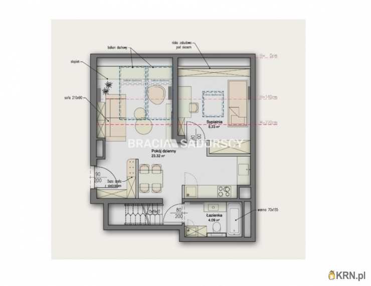 3 pokojowe, Kraków, Krowodrza, ul. Kijowska, Mieszkanie  na sprzedaż