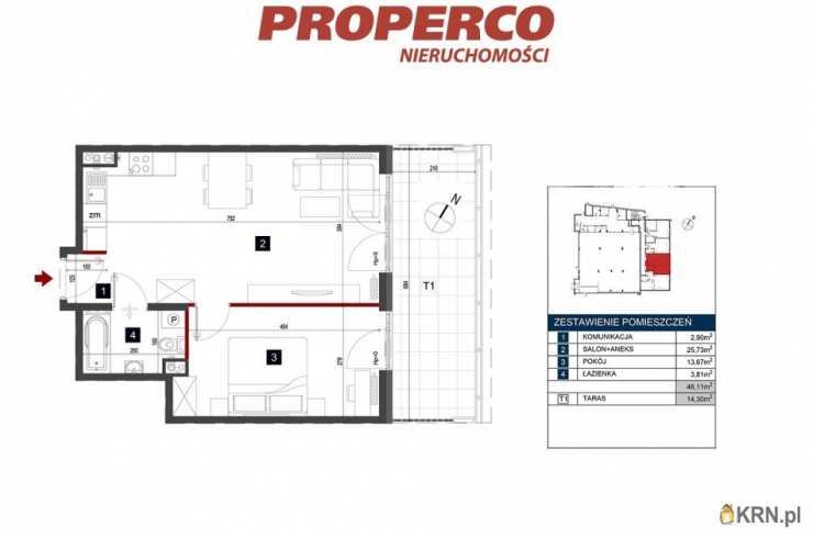 PROPERCO Sp. z o.o. Sp. k. , Mieszkanie  do wynajęcia, Kielce, Herby, ul. 1 Maja