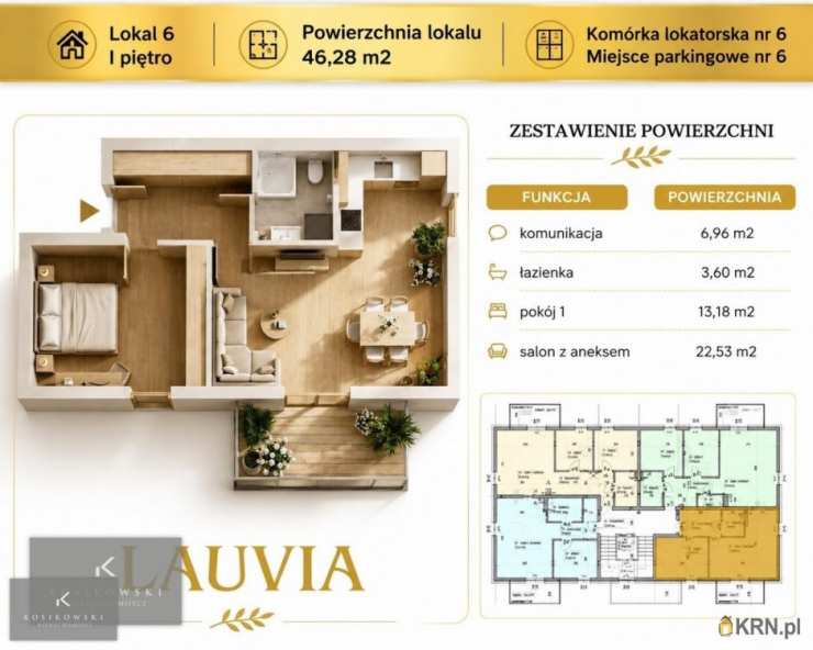 2 pokojowe, Mieszkanie  na sprzedaż, Namysłów, ul. B. Leśmiana