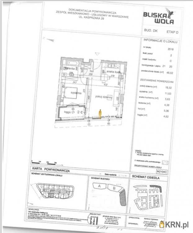 Warszawa, Wola, ul. , 2 pokojowe, Mieszkanie  na sprzedaż