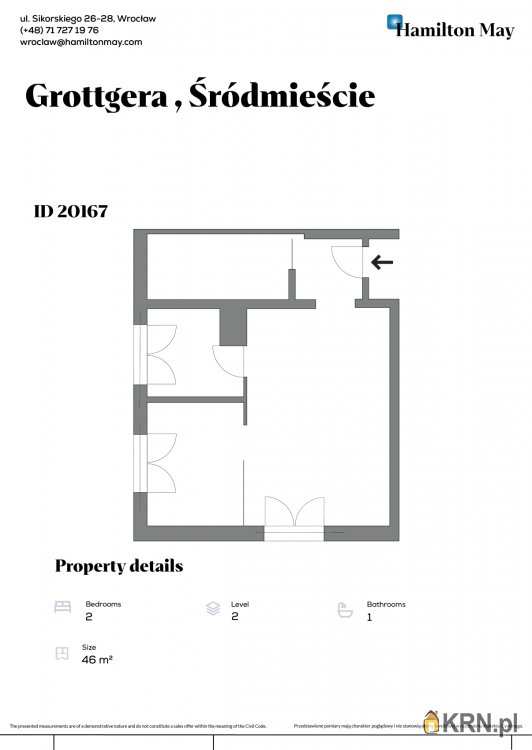 Mieszkanie  do wynajęcia, 3 pokojowe, Wrocław, Śródmieście/Biskupin, ul. A. Grottgera