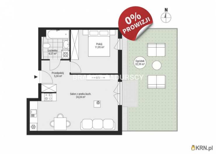 Mieszkanie  na sprzedaż, Kraków, Podgórze/Rybitwy, ul. Bukowa, 2 pokojowe