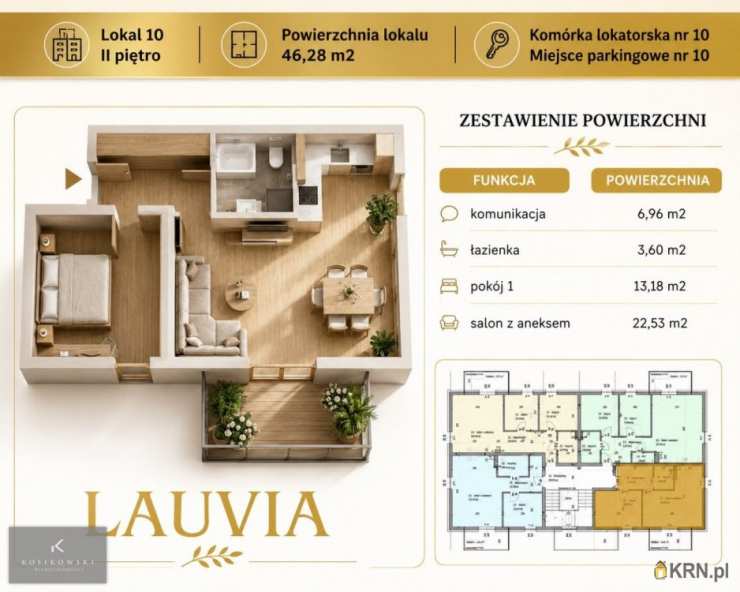 Namysłów, ul. B. Leśmiana, Mieszkanie  na sprzedaż, 2 pokojowe