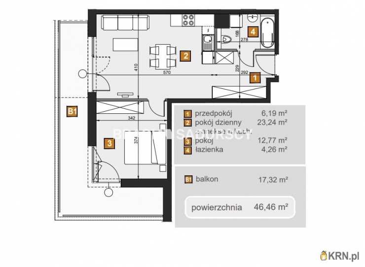 Kraków, Dębniki, ul. dr. J. Babińskiego, Mieszkanie  na sprzedaż, 2 pokojowe