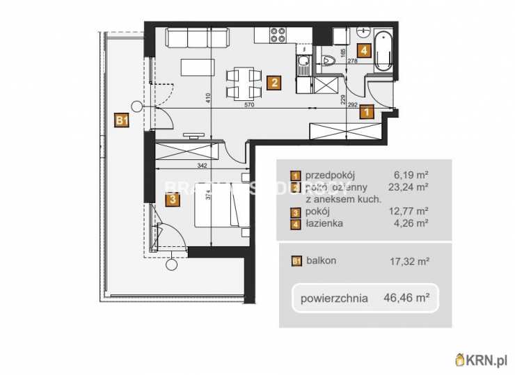 Kraków, Dębniki, ul. dr. J. Babińskiego, Mieszkanie  na sprzedaż, 2 pokojowe