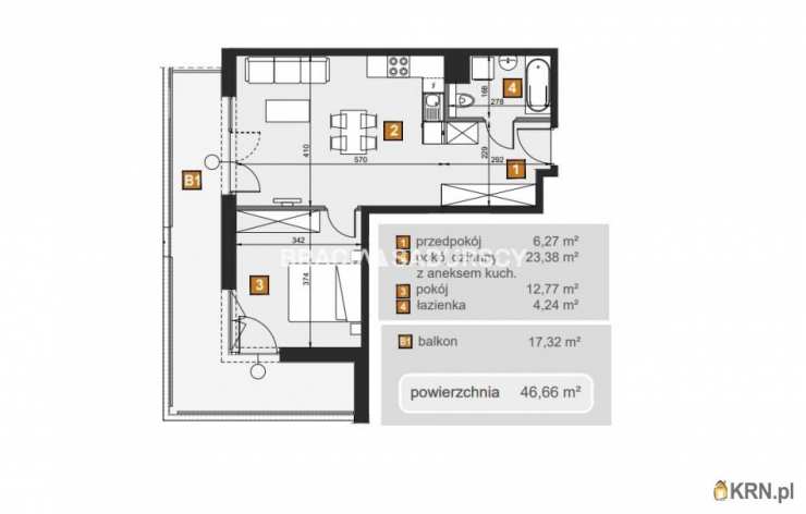 Kraków, Dębniki, ul. dr. J. Babińskiego, Mieszkanie  na sprzedaż, 2 pokojowe