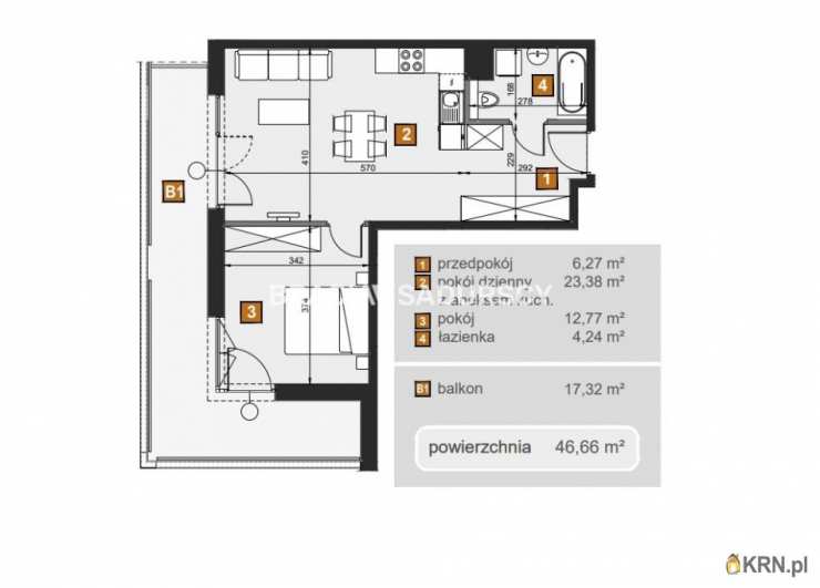 Kraków, Dębniki, ul. dr. J. Babińskiego, Mieszkanie  na sprzedaż, 2 pokojowe