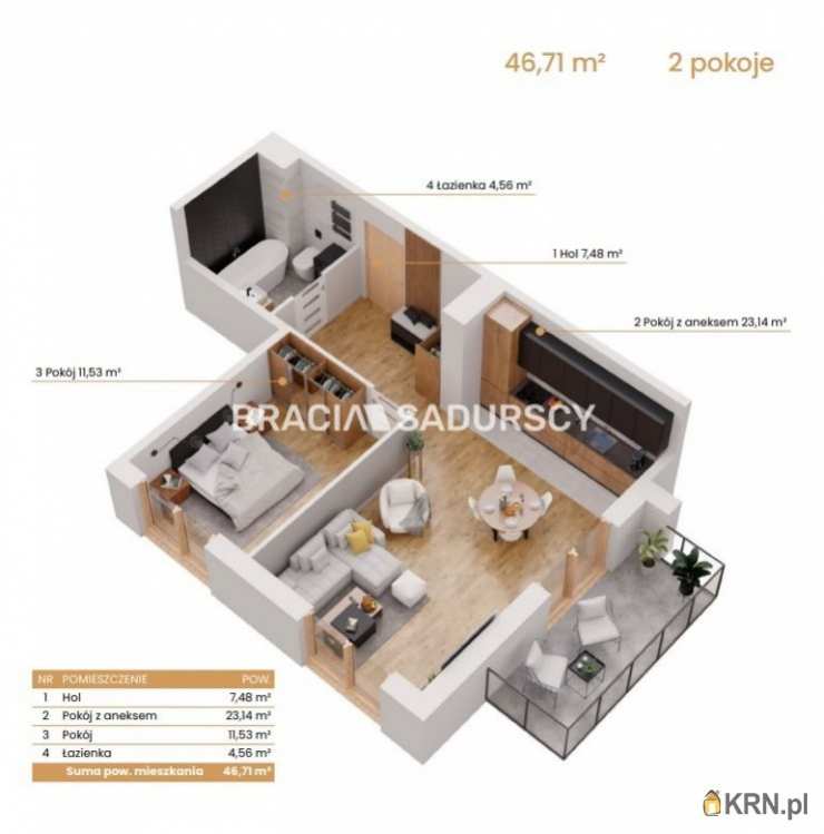 Katowice, ul. Ceglana, 2 pokojowe, Mieszkanie  na sprzedaż