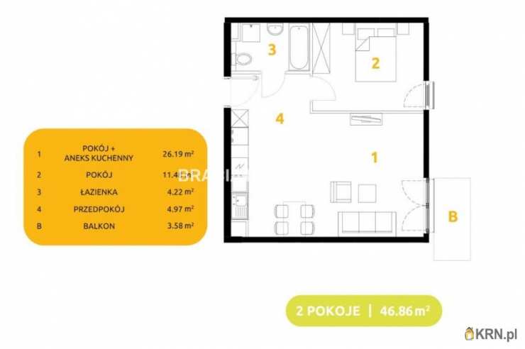 Kraków, Prądnik Biały, ul. 29 Listopada, Mieszkanie  na sprzedaż, 2 pokojowe