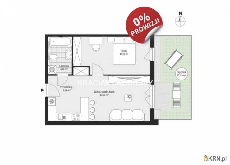 Mieszkanie  na sprzedaż, Kraków, Podgórze/Rybitwy, ul. Bukowa, 2 pokojowe