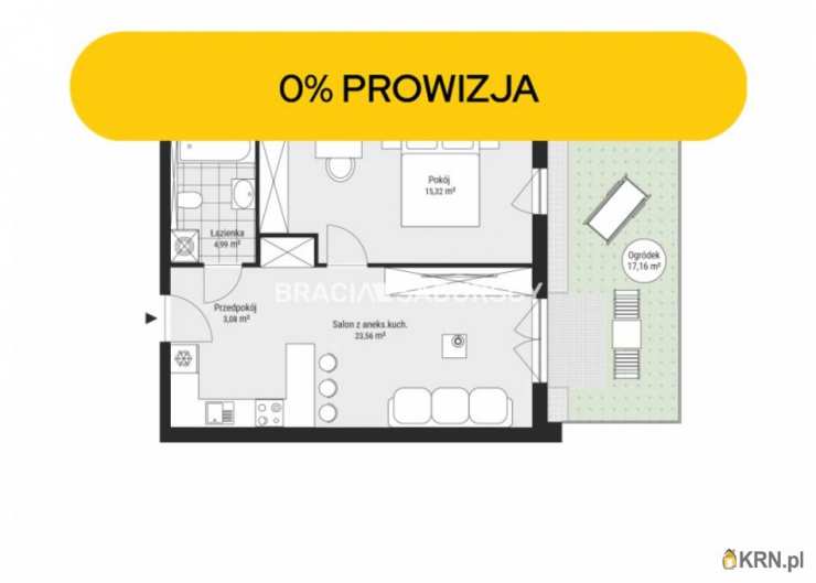 Mieszkanie  na sprzedaż, Kraków, Podgórze/Rybitwy, ul. Bukowa, 2 pokojowe
