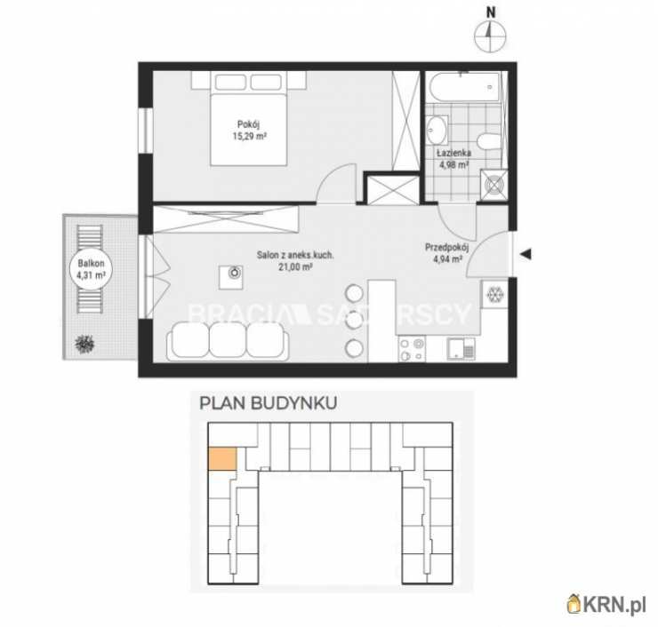 2 pokojowe, Kraków, Podgórze/Rybitwy, ul. Bukowa, Mieszkanie  na sprzedaż