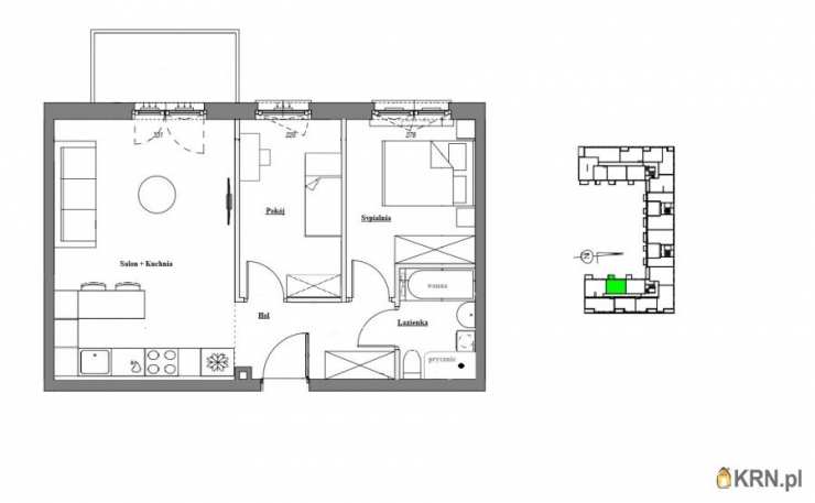 Mieszkanie  na sprzedaż, 3 pokojowe, Kraków, Podgórze, ul. Lipska