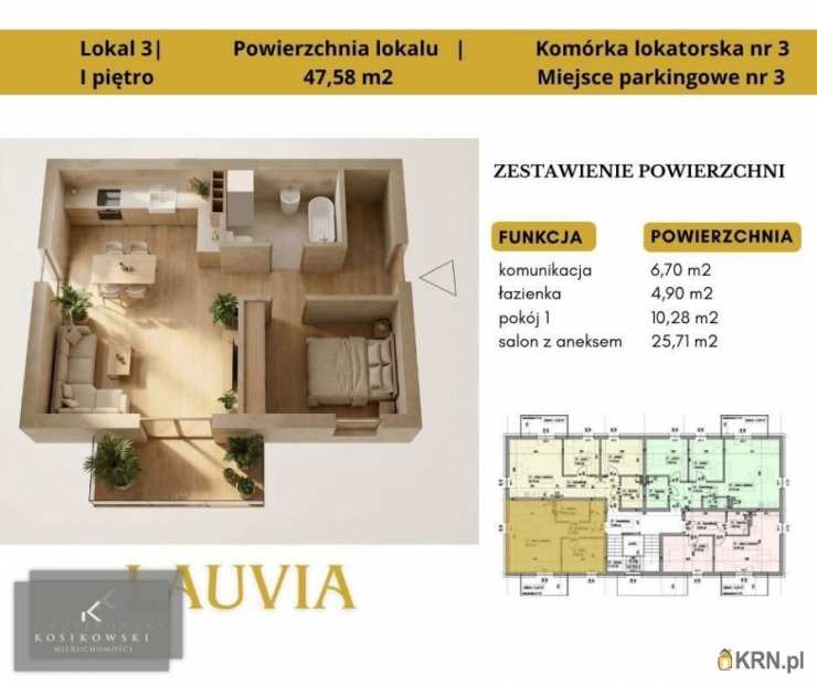 Mieszkanie  na sprzedaż, 2 pokojowe, Namysłów, ul. B. Leśmiana