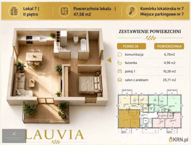 Mieszkanie  na sprzedaż, Namysłów, ul. B. Leśmiana, 2 pokojowe