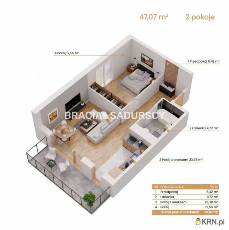 Katowice, ul. Ceglana, 2 pokojowe, Mieszkanie  na sprzedaż