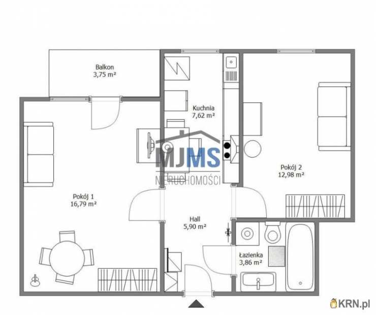 2 pokojowe, Mieszkanie  do wynajęcia, Gdańsk, Zaspa-Młyniec, ul. F. Hynka