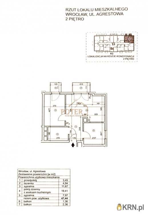 Wrocław, Krzyki/Partynice, ul. Agrestowa, 3 pokojowe, Mieszkanie  na sprzedaż
