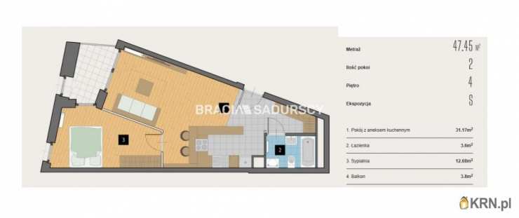 Kraków, Krowodrza, ul. Kijowska, 2 pokojowe, Mieszkanie  na sprzedaż