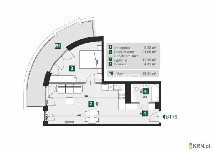 Kraków, Grzegórzki, ul. Kotlarska, Mieszkanie  na sprzedaż, 2 pokojowe