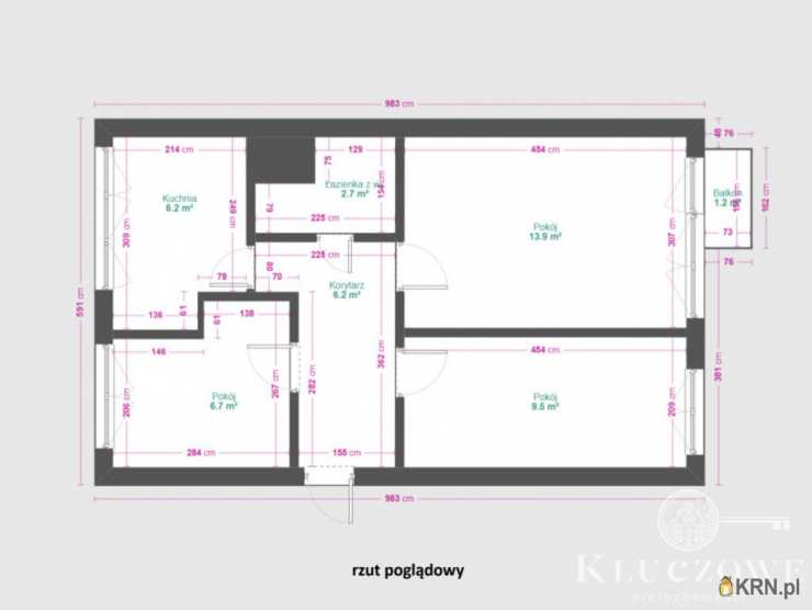 3 pokojowe, Toruń, ul. , Mieszkanie  na sprzedaż