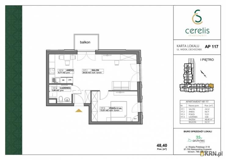 Mieszkanie  na sprzedaż, Ciechocinek, ul. Widok, 2 pokojowe