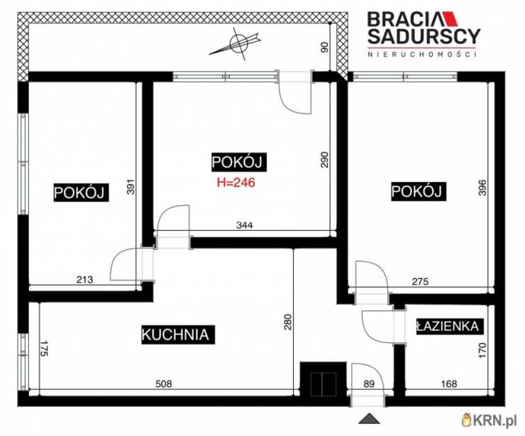3 pokojowe, Kraków, Grzegórzki, ul. Pokoju, Mieszkanie  na sprzedaż