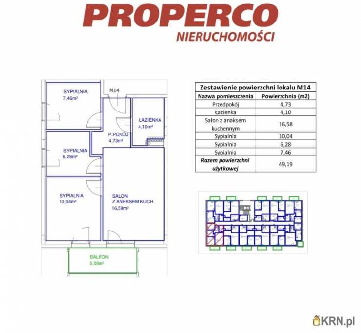 PROPERCO Sp. z o.o. Sp. k. , Mieszkanie  na sprzedaż, Jędrzejów, ul. 