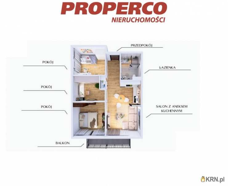 4 pokojowe, Mieszkanie  na sprzedaż, Jędrzejów, ul. 
