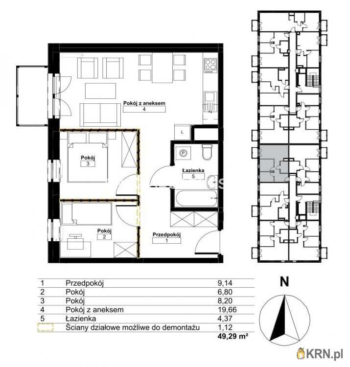 Kraków, Bieżanów-Prokocim/Złocień, ul. , Mieszkanie  na sprzedaż, 3 pokojowe